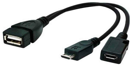 Кабель USB 2.0 OTG Cablexpert A-OTG-AFBM-004 USBAF/MicroBM, 0.15м, с доп питанием, пакет