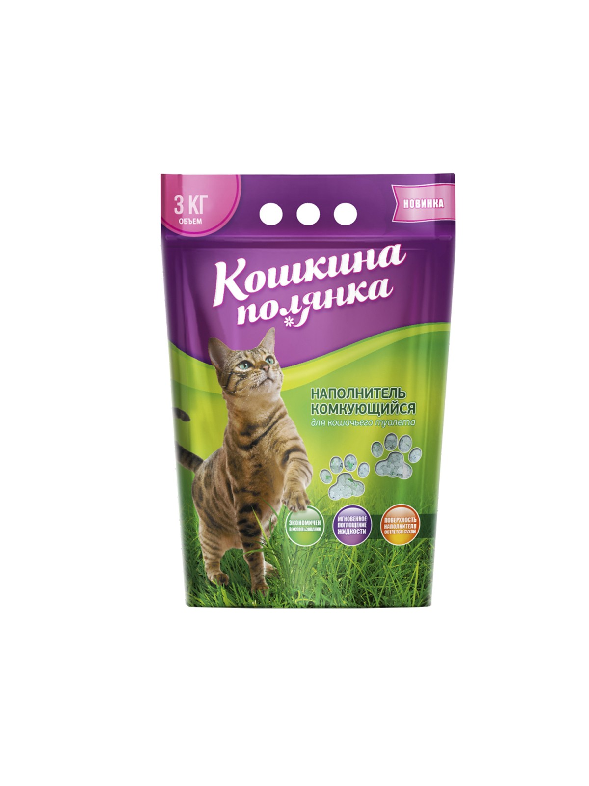 Наполнитель для кошачьего туалета КОШКИНА ПОЛЯНКА комкующийся бентонитовый  3кг - купить в ОМА