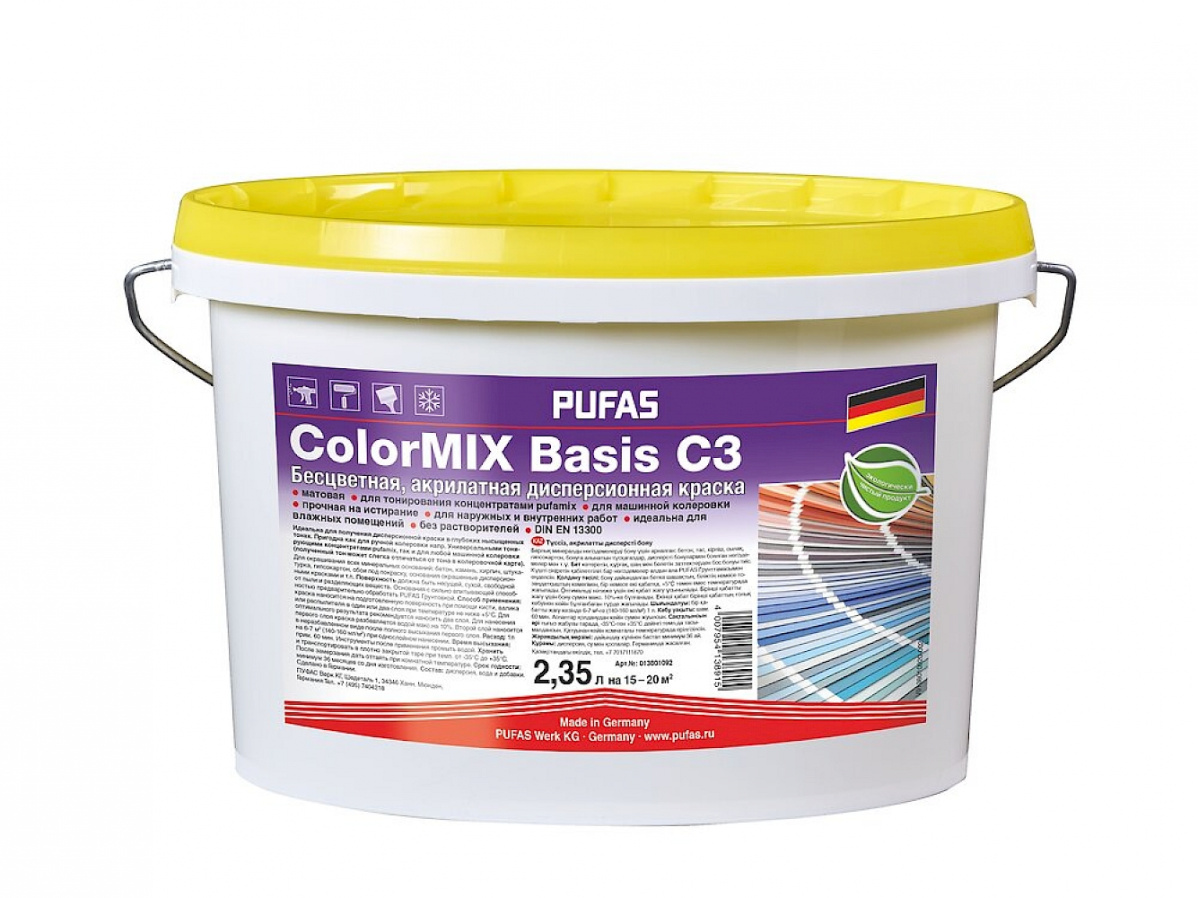 

Краска базовая СolorMix Basis C3 бесцветная PUFAS 2,35л