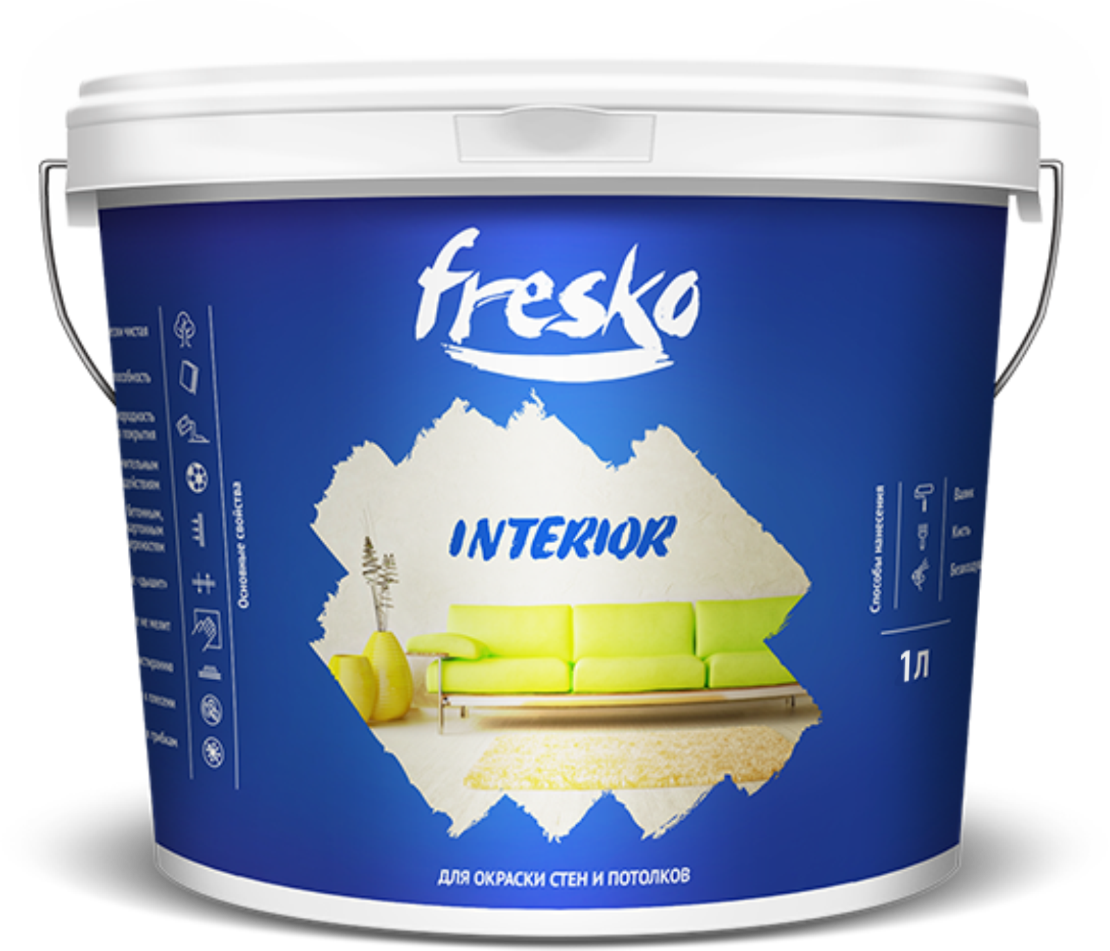 

Краска водно-дисперсионная для внутренних работ "FRESKO INTERIOR" белая Ф.1л