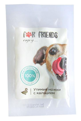 

Лакомство For Friends для собак Утиные ножки с кальцием, 50 гр.