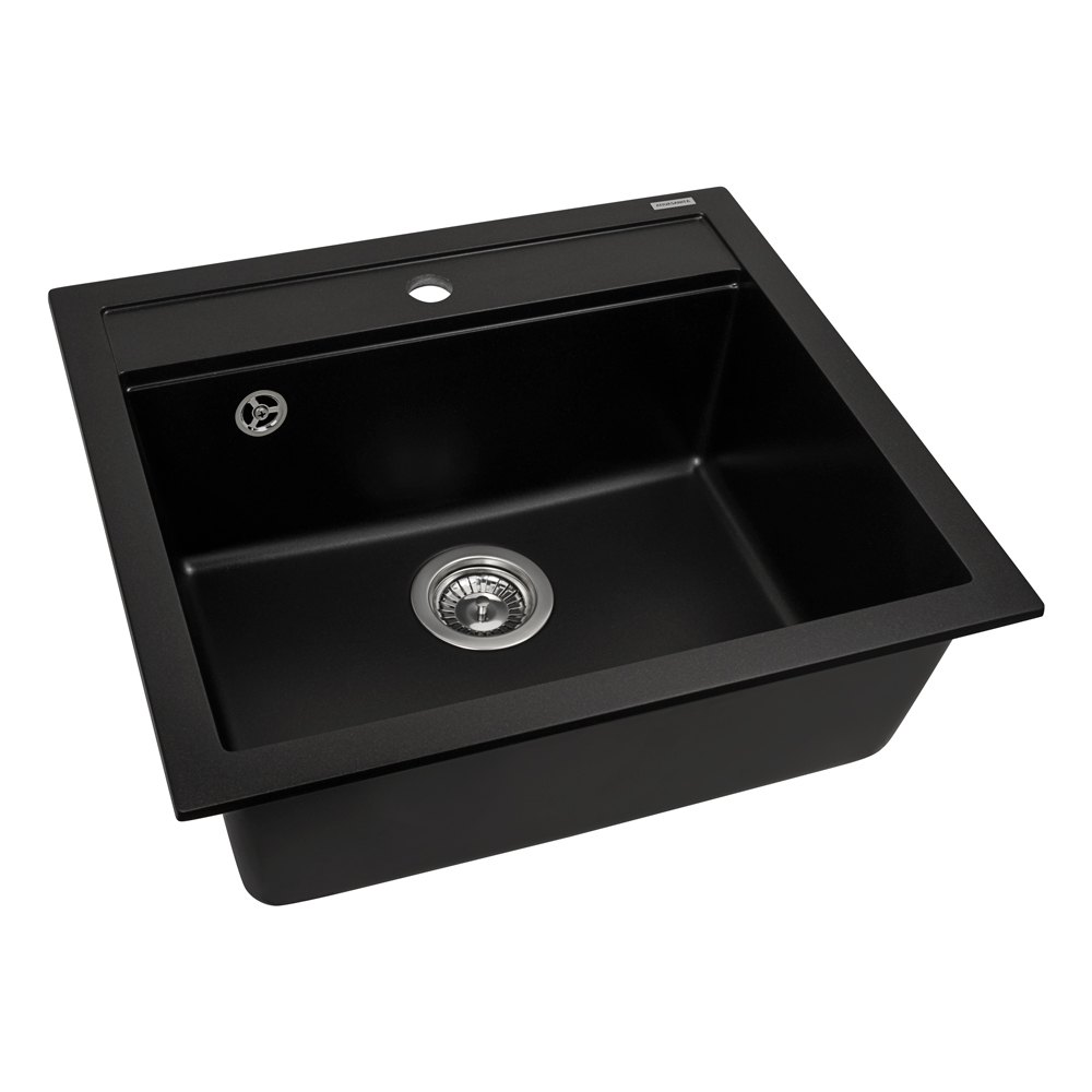 

Мойка из каменной крошки AquaSanita Quadro SQQ 100 601 W black metallic